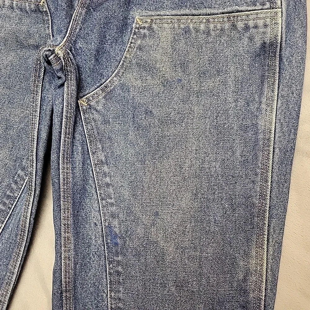 Carhartt Jeans Mens 33x32 Blue Double Knee Relaxed FR Cargo Logger Workwear